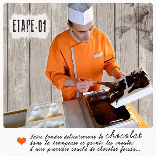 Etape une : faire fondre le chocolat dans la trempeuse