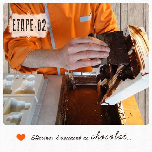 Enduire les moules de chocolat à l’étape 2