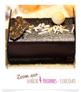 Bûche de Noël trois chocolats pour 4 personnes