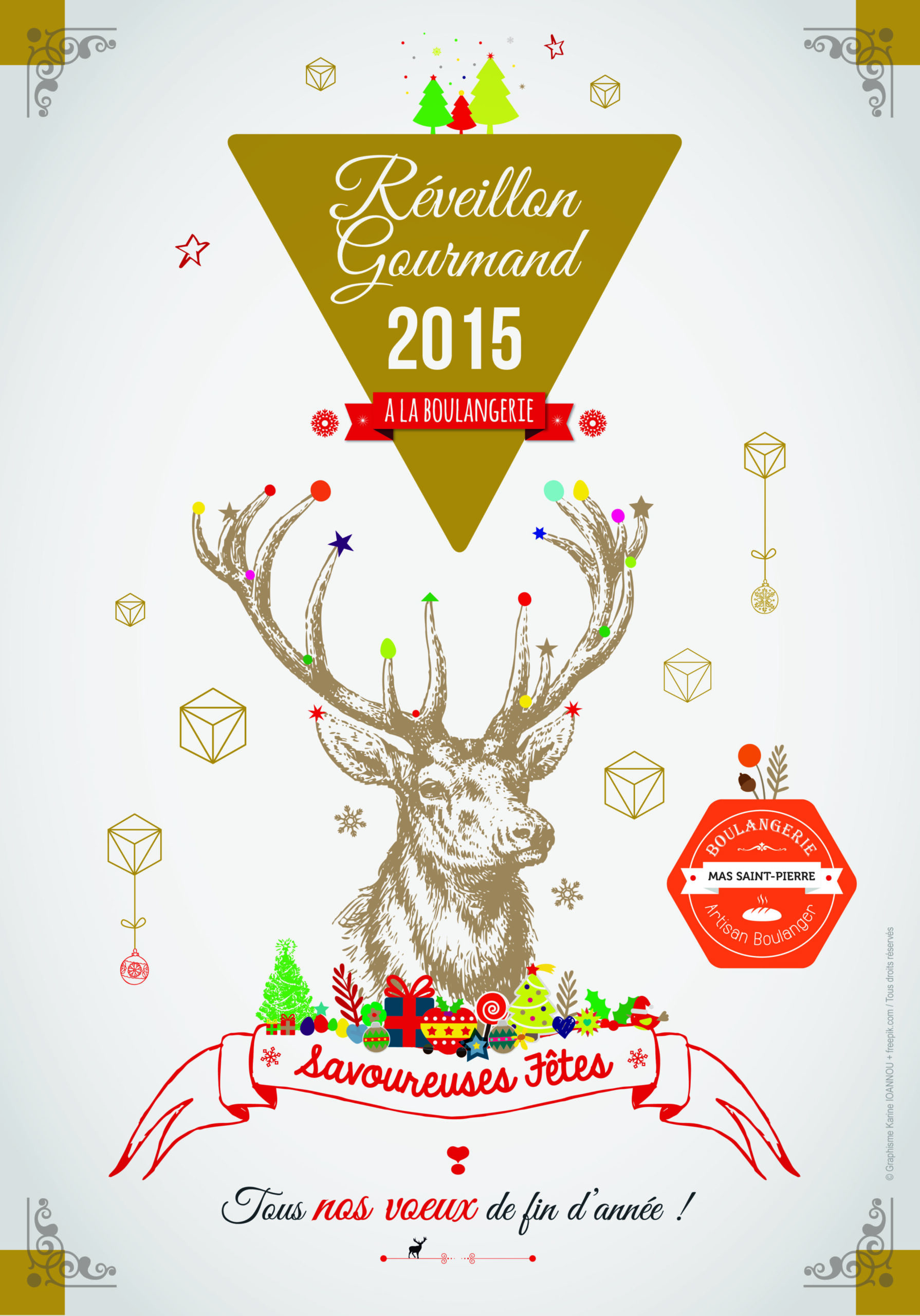 Affiche Réveillon et Fêtes de fin d'année 2015 à La Boulangerie