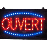 Panneau lumineux Ouvert