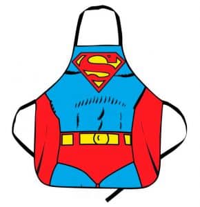 Tablier de cuisine Superman, pour le meilleur des papas cuisiniers.